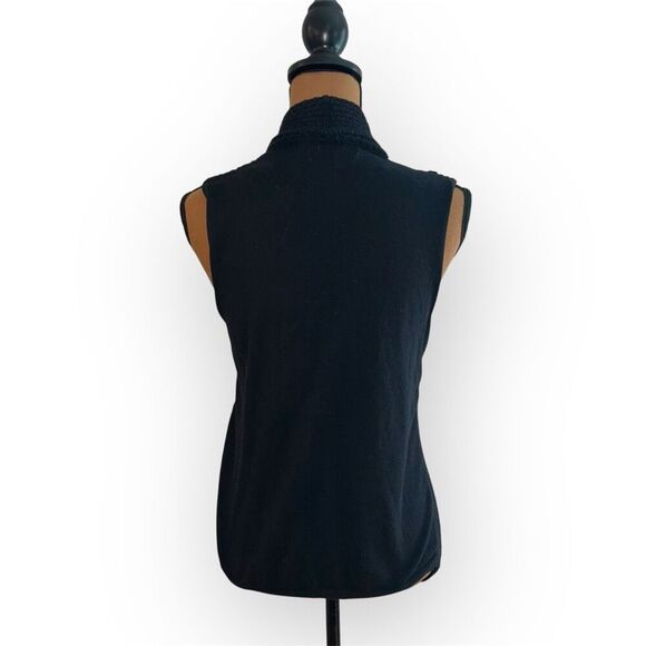 Croft & Barrow, Black Textured Knit Pointed Draped Open Front Vest Women’s Small - Picture 3 of 12